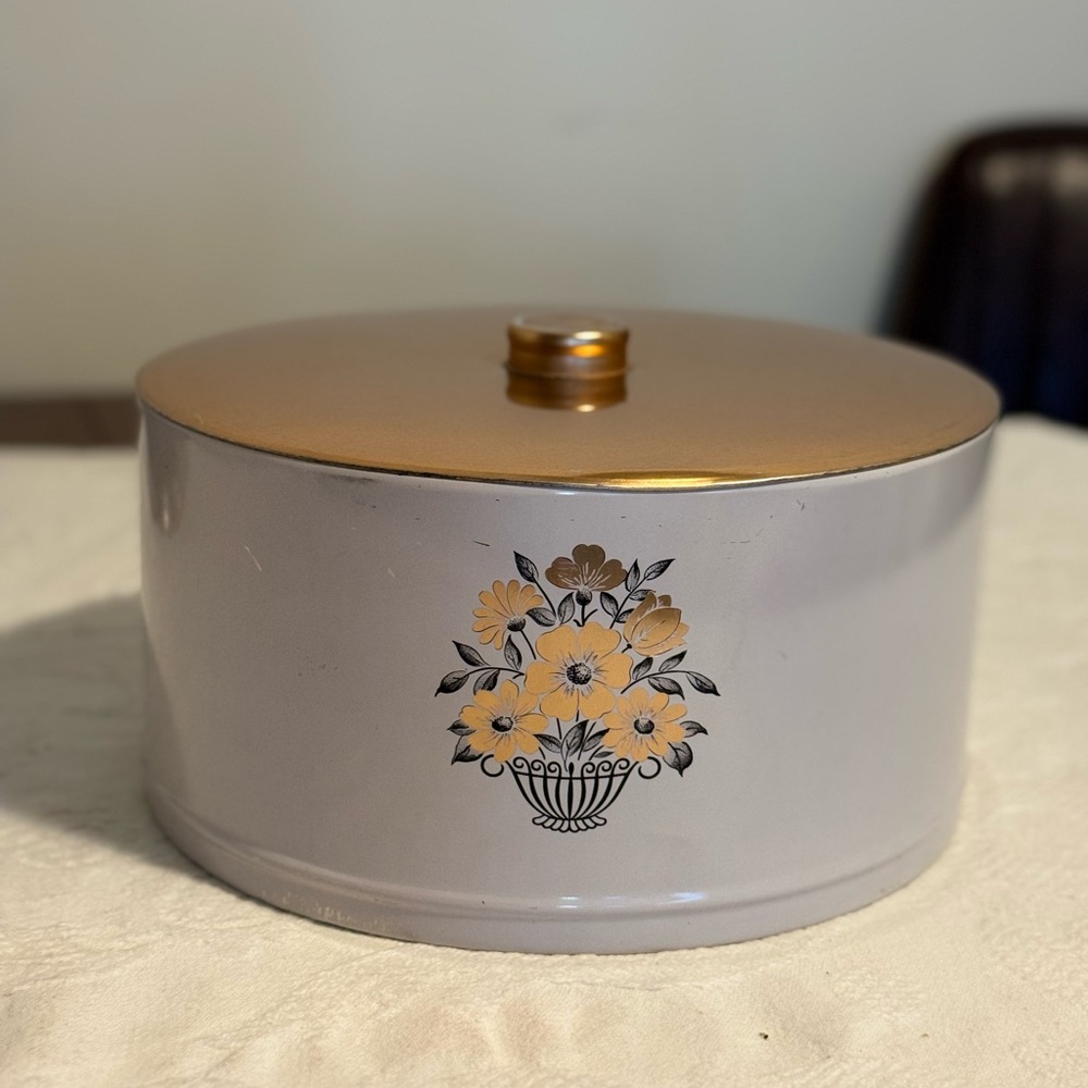 Vintage MCM Cake Cover Rose Gold Copper Colored 1950s-1960s
